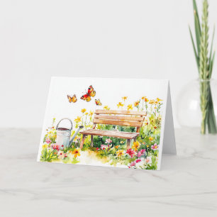 Jardin d'été avec papillons