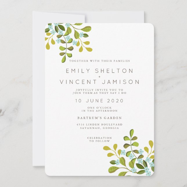 Jardin d'été Floral Mariage Suite Invitation (Devant)