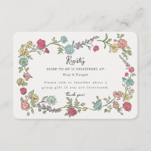 Jardin d'été Floral Registre Invitation Insertion