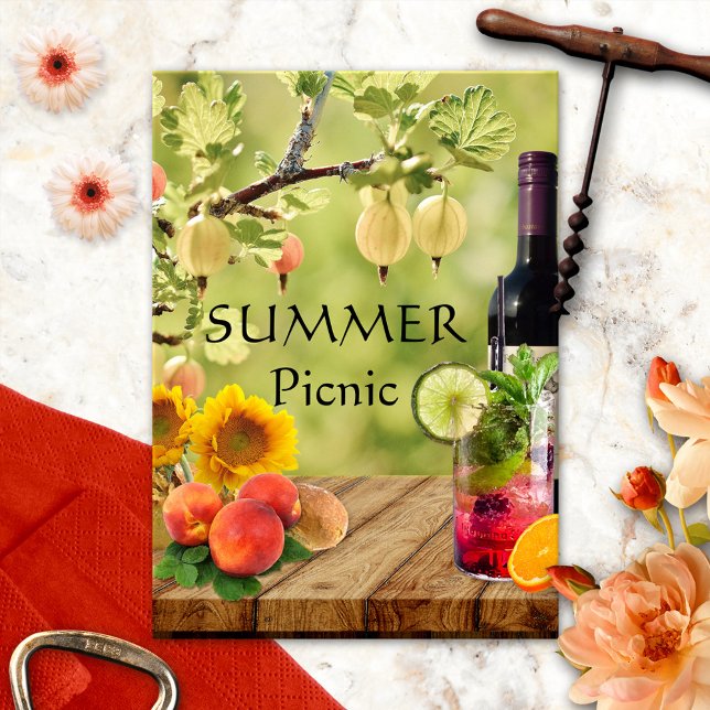 Jardin d'été ou Parc Pique-nique Invitation (Créateur téléchargé)