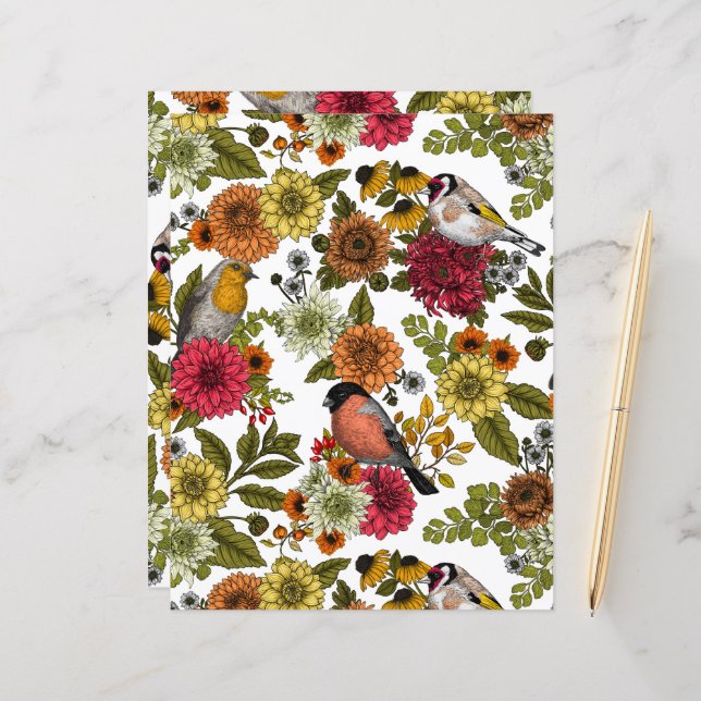 Jardin d'oiseaux et de fleurs 1 (Devant/Arrière en situation)