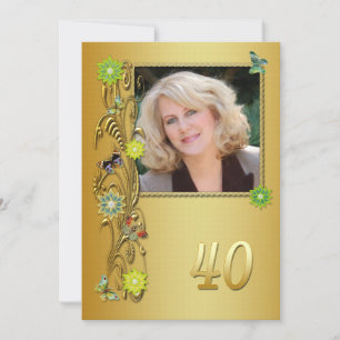 Jardin d'or 40e invitation de fête d'anniversaire