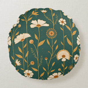 Jardin doré Luxe Coussin Rond Collection Designe