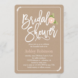 Jardin Douche nuptiale Invitation Kraft
