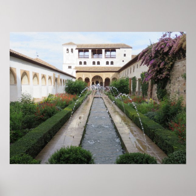 Jardin du Generalife, Alhambra, Espagne - Poster (Devant)
