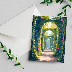 Jardin Enchanté   Carte de peinture d'arche floral