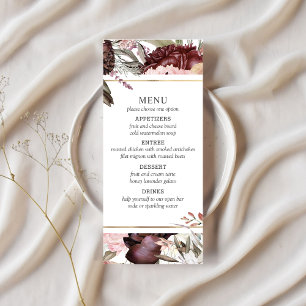 Jardin enchanté élégant Boho Floral Menu