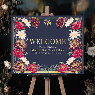 Jardin enchanté Mariage  Affiche de bienvenue