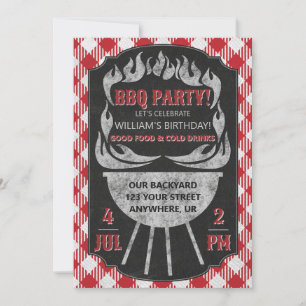 Jardin extérieur BBQ Anniversaire Fête Invitation