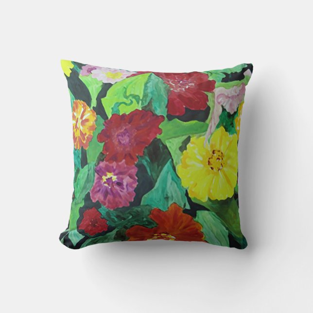 Jardin Fleur Motif Jaillissant Oreiller (Recto)
