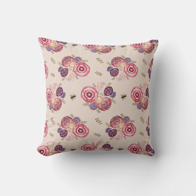 Jardin Fleur Motif Jaillissant Oreiller (Recto)