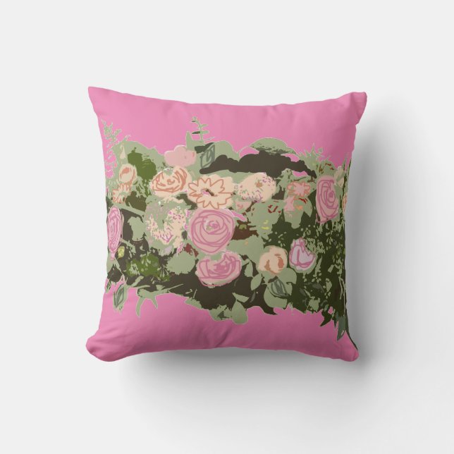Jardin Fleur Motif Jaillissant Oreiller (Recto)