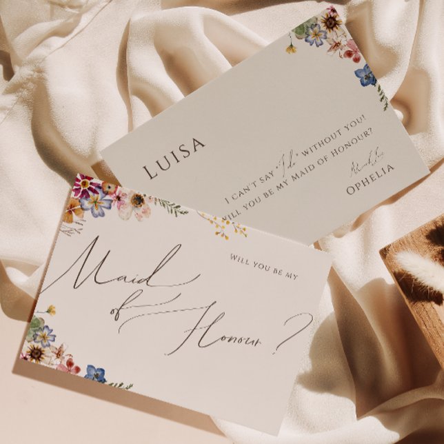 Jardin Fleur sauvage Boho | Carte d'honneur de la  (Créateur téléchargé)