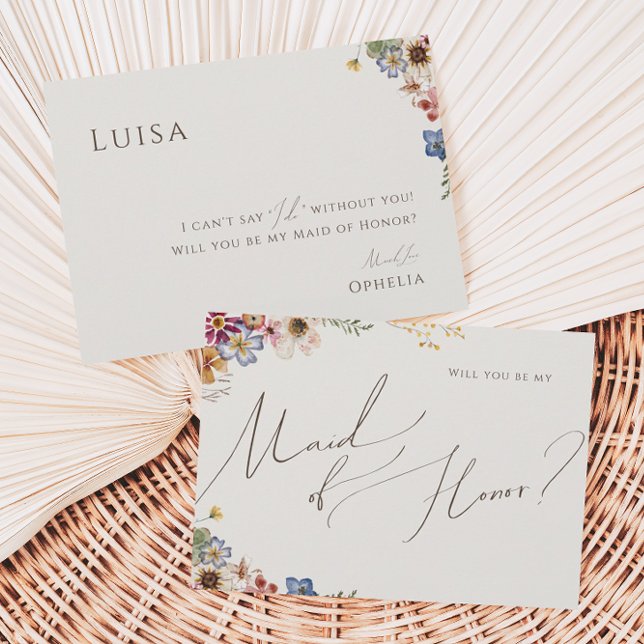 Jardin Fleur sauvage Boho | Carte d'honneur de la  (Créateur téléchargé)