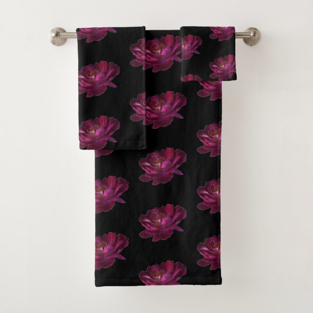 Jardin Fleur vintage Jardin Motif Serviette de bai (En situation)