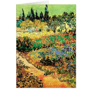 Jardin fleuri avec chemin par Vincent van Gogh