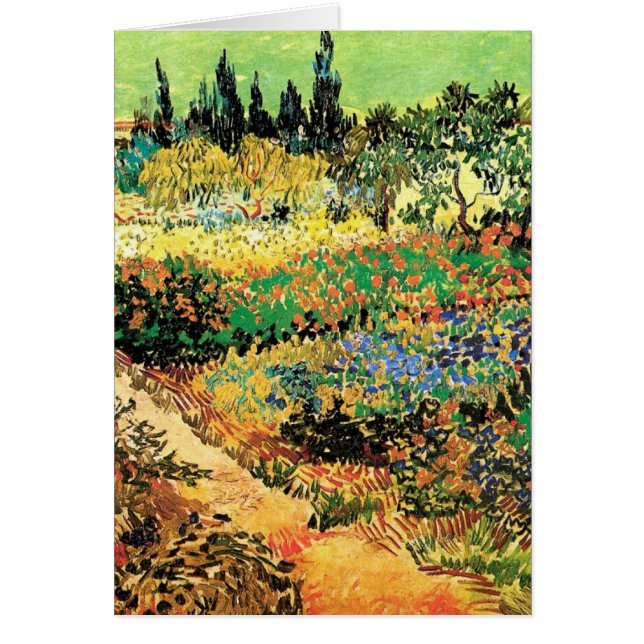 Jardin fleuri avec chemin par Vincent van Gogh (Devant)