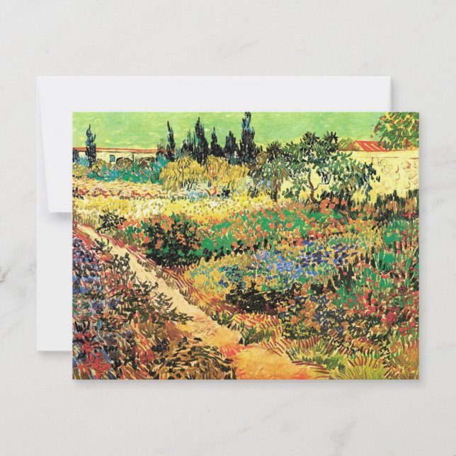 Jardin fleuri avec chemin par Vincent van Gogh (Devant)