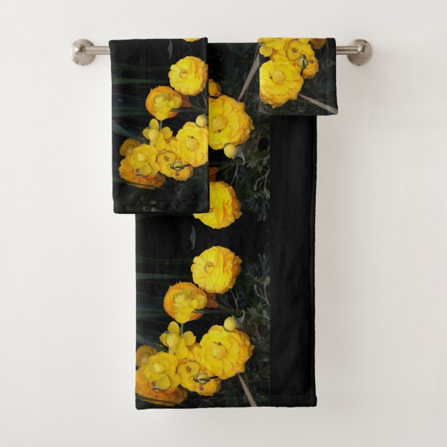 Jardin fleuri Jaune Ranunculus Jardin Serviette (En situation)