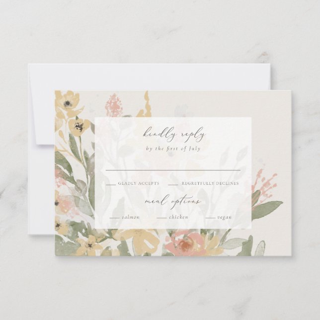 Jardin fleuri RSVP avec menu (Devant)