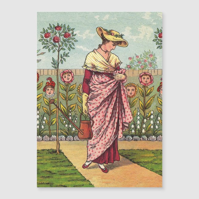 Jardin Fleurir Femme Art Antique (Devant)
