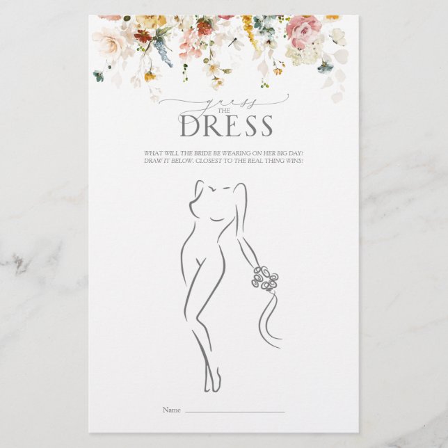 Jardin Fleurs aquarelle Fête des mariées Jeu (Devant)