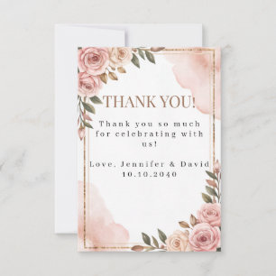 Jardin Fleurs Baby shower Carte de remerciements p