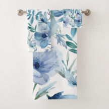 Jardin Floral Aquarelle Botanique Bleu
