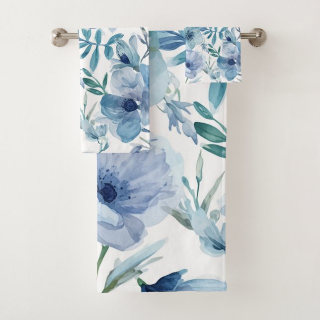Jardin Floral Aquarelle Botanique Bleu (En situation)