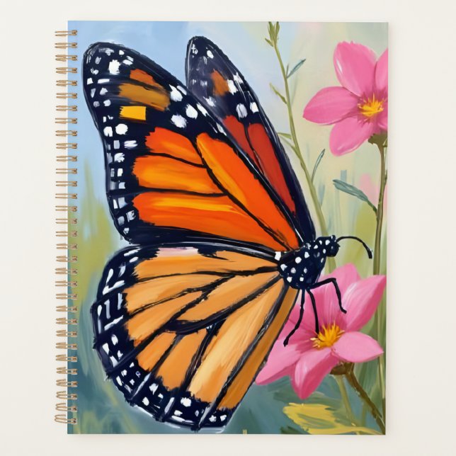 Jardin floral aquarelle papillon monarque (Devant)