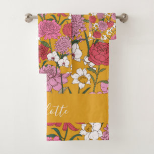 Jardin Floral Boho Jaune Nom Personnalisé