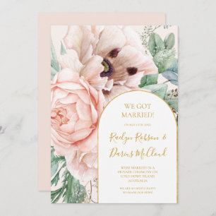 Jardin floral clair Pastel Elopement Faire-part