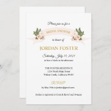 Jardin Floral Crest Invitation nuptiale douche