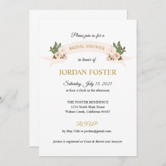 Jardin Floral Crest Invitation nuptiale douche