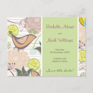 Jardin Floral de Doux Oiseaux Carte de Faire-Part 