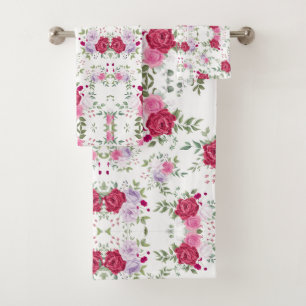 Jardin Floral Élégant Bourgogne & Lavande Rose