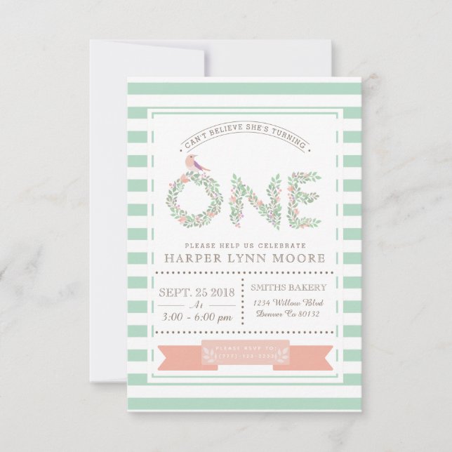 Jardin Floral | Invitation de fête d'anniversaire (Devant)