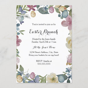 Jardin Floral Pâques Brunch Invitation