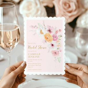 Jardin Floral Rose Invitation de douche nuptiale