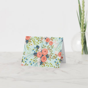 Jardin floral Rose sauvage Carte pour notes vierge