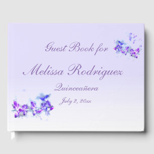 Jardin Floral Violet Fleur Quinceanera Livre d'or