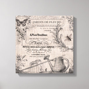 Jardin français vintage toile étirée
