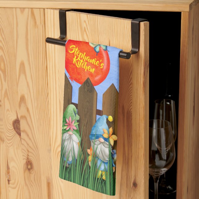 Jardin Gnomes, Amusants Serviettes De Cuisine Colo (Pliage en tiers)