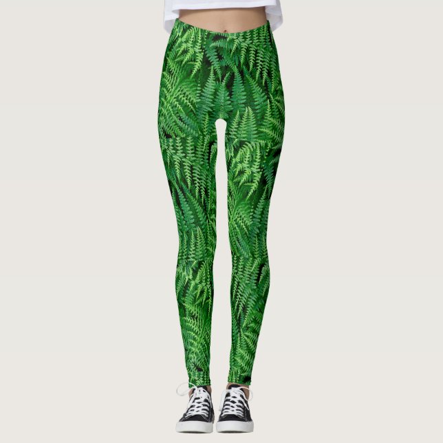 Jardin Green Fern Leggings : Go Earthy— Leggings (Devant)