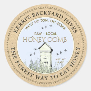Jardin Hive Pure Raw Local Honeycomb Étiquette