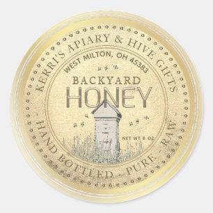 Jardin Hives Honey Étiquette Gold Grunge