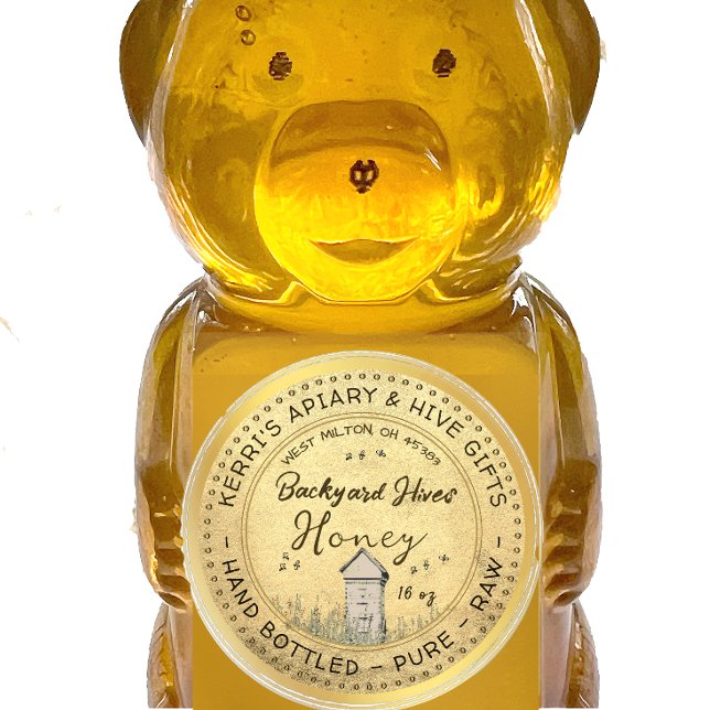 Jardin Hives Honey Étiquette Gold Grunge (Créateur téléchargé)