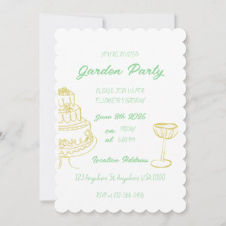 Jardin Invitation de fête d'anniversaire