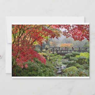 Jardin japonais dans une carte de matin automne Fo
