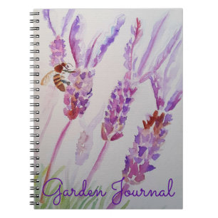 Jardin Journal Lavender Bee Carnet aquarelle